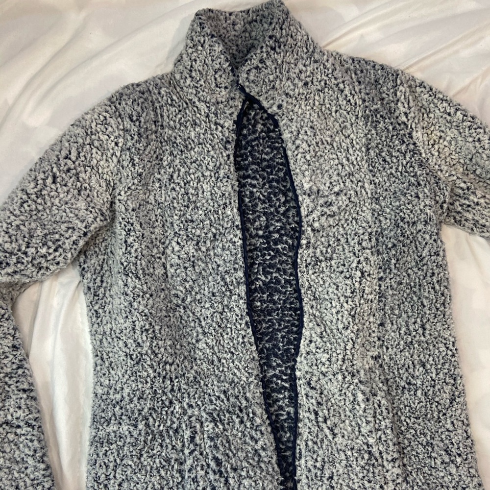 Fuzzy Soft Zip Up Sweater